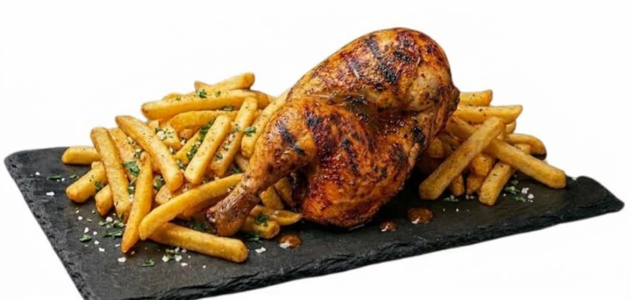 ⁠  ⁠1/2 Churrasco na Brasa c/ batata frita (Peça até 19h hoje, Recebe 10h30-11h30 amanhã) 