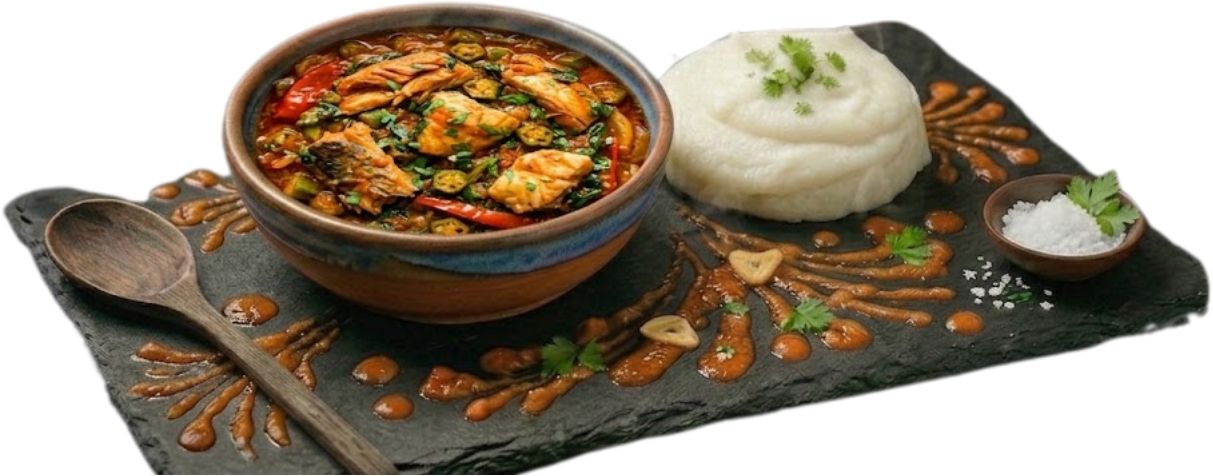 Calulú de Peixe c/ Funge misto (Peça até 19h hoje, Recebe 10h30-11h30 amanhã)